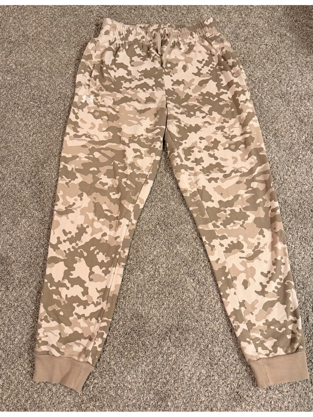 Under Armour Youth Tan Camo Fleece Jogger Pants Medium